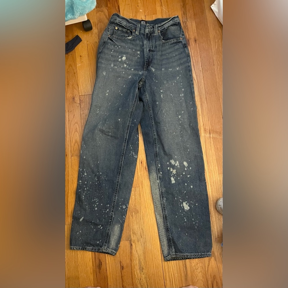 Urban Outfitters Baggy Jeans (Blue with white splashes)